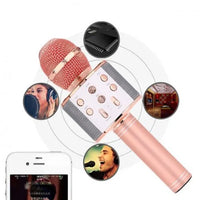 Încărcați imaginea în vizualizatorul Galeriei, Microfon karaoke fara fir, acumulator incorporat. Compatibil iOS si android, tablete iPad si PC, bluetooth
