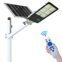 Încărcați imaginea în vizualizatorul Galeriei, Lampa Incarcare Solara Jortan 100W/200W, Telecomanda, Picior Metalic, Senzor de Miscare
