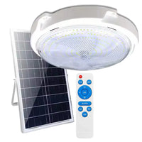 Încărcați imaginea în vizualizatorul Galeriei, Plafoniera solara 100W Jortan, 108 LED, cu senzor de amurg incorporat si telecomanda + Lampa solara cu 100 LED CADOU
