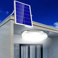 Încărcați imaginea în vizualizatorul Galeriei, Plafoniera solara 100W Jortan, 108 LED, cu senzor de amurg incorporat si telecomanda + Lampa solara cu 100 LED CADOU

