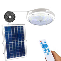 Încărcați imaginea în vizualizatorul Galeriei, Plafoniera solara 100W Jortan, 108 LED, cu senzor de amurg incorporat si telecomanda + Lampa solara cu 100 LED CADOU
