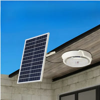 Încărcați imaginea în vizualizatorul Galeriei, Plafoniera solara 100W Jortan, 108 LED, cu senzor de amurg incorporat si telecomanda + Lampa solara cu 100 LED CADOU
