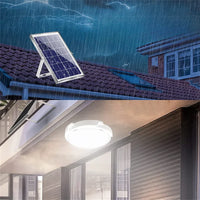 Încărcați imaginea în vizualizatorul Galeriei, Plafoniera solara 60W Jortan, 74 LED, cu senzor de amurg incorporat si telecomanda + Lampa solara cu 100 LED CADOU
