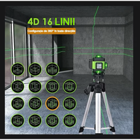 Încărcați imaginea în vizualizatorul Galeriei, Nivela laser 4D cu 16 linii, autonivelare, telecomandă, lumina verde, platformă de ridicare, Trepied
