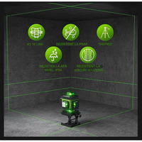 Încărcați imaginea în vizualizatorul Galeriei, Nivela laser 4D cu 16 linii, autonivelare, telecomandă, lumina verde, platformă de ridicare, Trepied

