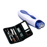 Încărcați imaginea în vizualizatorul Galeriei, Set epilator si trusa de ingrijire personala, Wizzit, 2 trepte de viteza, Alb/Albastru
