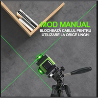 Încărcați imaginea în vizualizatorul Galeriei, Nivela laser 4D cu 16 linii, autonivelare, telecomandă, lumina verde, platformă de ridicare, Trepied

