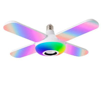 Încărcați imaginea în vizualizatorul Galeriei, Bec cu 4 brate cu lumina multicolora, cu functie muzicala prin bluetooth, telecomanda inclusa
