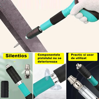 Încărcați imaginea în vizualizatorul Galeriei, Kit Pistol Manual Pentru Fixarea Cuielor Pe Perete / Nituri, Lungime 30 cm, Calibru 7.3 cm, Pneumatic, Accesorii, Ochelari De Protectie, Cutie Transport, Albastru + 50 cuie incluse

