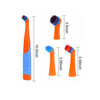 Încărcați imaginea în vizualizatorul Galeriei, Set Perie Electrica CleanBoost, Universala, 4 Perii Interschimbabile, Cu Diametrul Diferit, Portocaliu/Albastru
