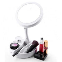 Încărcați imaginea în vizualizatorul Galeriei, Oglinda make-up si pensat cu led-uri, pliabila si portabila
