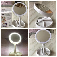 Încărcați imaginea în vizualizatorul Galeriei, Oglinda make-up si pensat cu led-uri, pliabila si portabila

