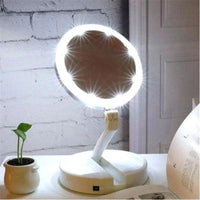 Încărcați imaginea în vizualizatorul Galeriei, Oglinda make-up si pensat cu led-uri, pliabila si portabila
