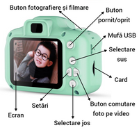 Încărcați imaginea în vizualizatorul Galeriei, Camera Foto-Video Digitala pentru copii, camera 3 MP, ecran 2 inch
