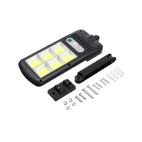 Încărcați imaginea în vizualizatorul Galeriei, Set 4 X Proiector solar 6 celule, 30W, 120 LED, cu senzor de miscare + Lanterna multifuntionala Swat CADOU
