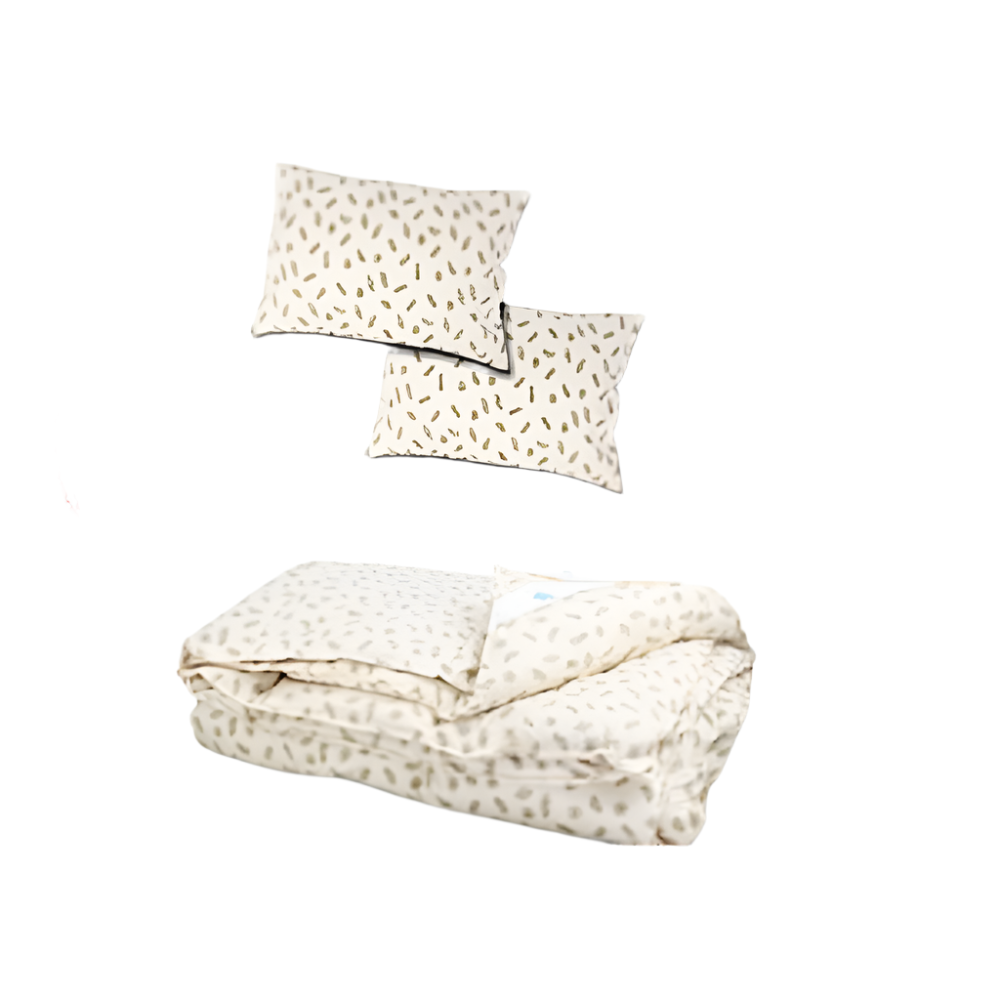 Set din puf si pene de gasca: Pilota dubla 200 x 230 cm + 2 perne 50 x 70 cm
