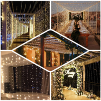 Încărcați imaginea în vizualizatorul Galeriei, Instalatie tip perdea 3x3m, 384 LED-uri, exterior-interior, diverse culori
