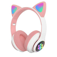 Încărcați imaginea în vizualizatorul Galeriei, Casti Audio Wireless, Urechi De Pisica, Iluminare LED, Stereo
