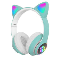 Încărcați imaginea în vizualizatorul Galeriei, Casti Audio Wireless, Urechi De Pisica, Iluminare LED, Stereo
