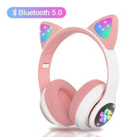 Încărcați imaginea în vizualizatorul Galeriei, Casti Audio Wireless, Urechi De Pisica, Iluminare LED, Stereo
