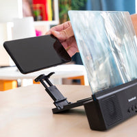 Încărcați imaginea în vizualizatorul Galeriei, Amplificator pliabil pentru ecran telefon cu boxe bluetooth integrate
