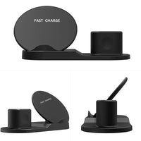 Încărcați imaginea în vizualizatorul Galeriei, Statie de incarcare 3 in 1 Fast Charger, universala, pentru telefon, ceas, casti
